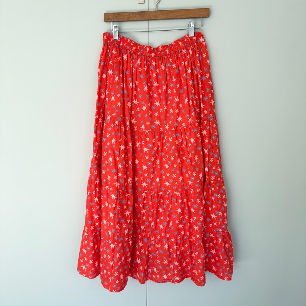 HAMPTON HOUSE Charlotte Tiered Skirt in Red Stars and Ditsy Floral